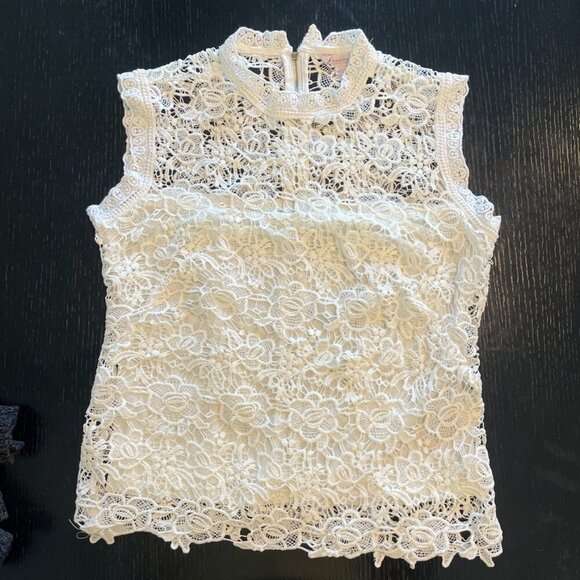 Nanette Lepore Sleeveless Lacy Blouse Top | Size Small - Picture 1 of 9